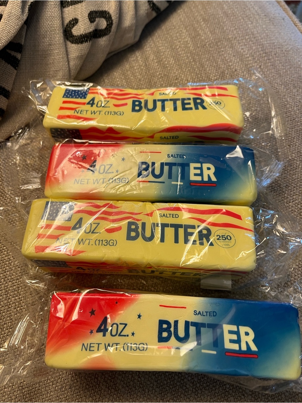 GIFTS FOR FATHERS DAY Butter Stick Pack - Salted Butter - Yellow/Blue/Red